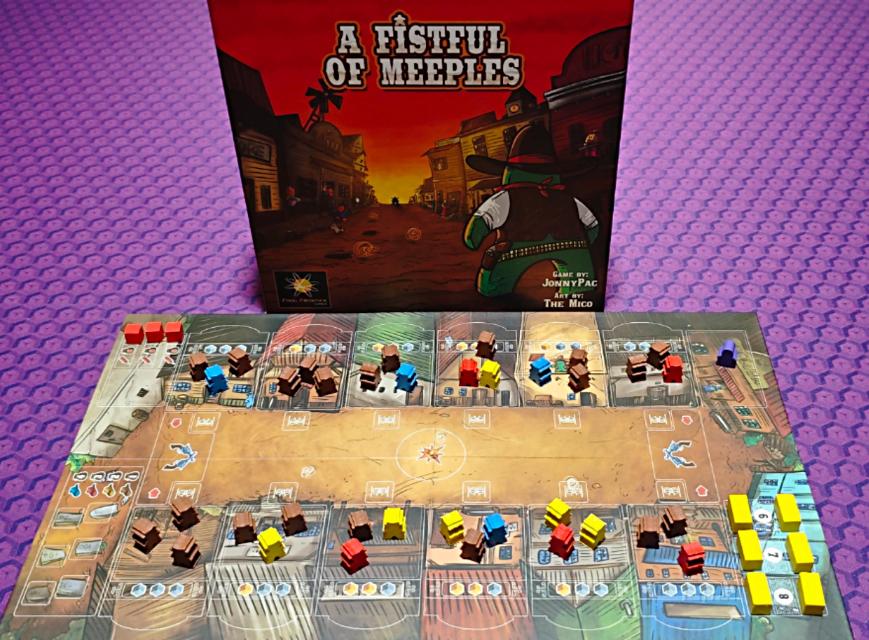 A Fistful of Meeples on the table, photo by onyxo
