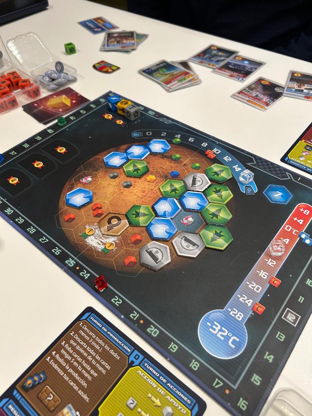 Terraforming Mars: The Dice Game on the table, photo by David