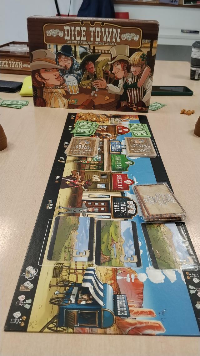 Dice Town on the table, photo by Amy