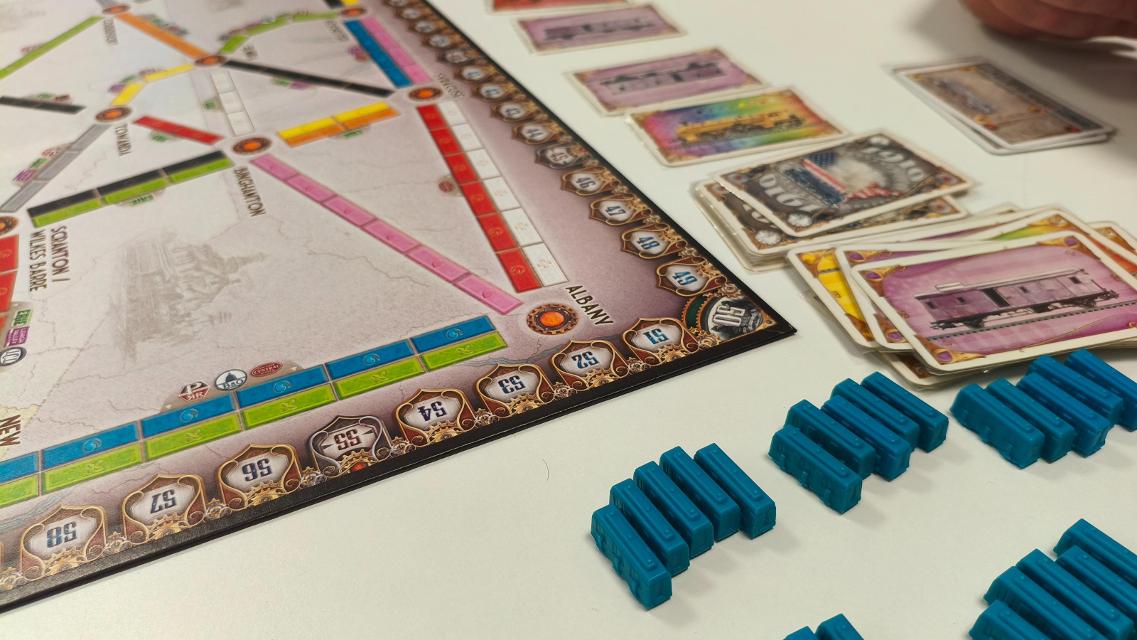 Ticket to Ride: Germany på bordet, foto af Mochilo