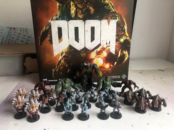 DOOM: The Board Game on the table, photo by Roger