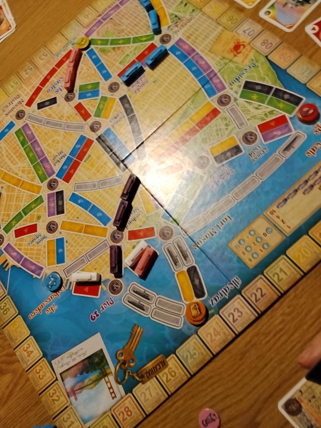 Ticket to Ride: San Francisco on the table, photo by Amy
