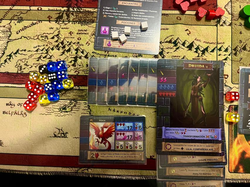 One Deck Dungeon: Forest of Shadows on the table, photo by Antonello