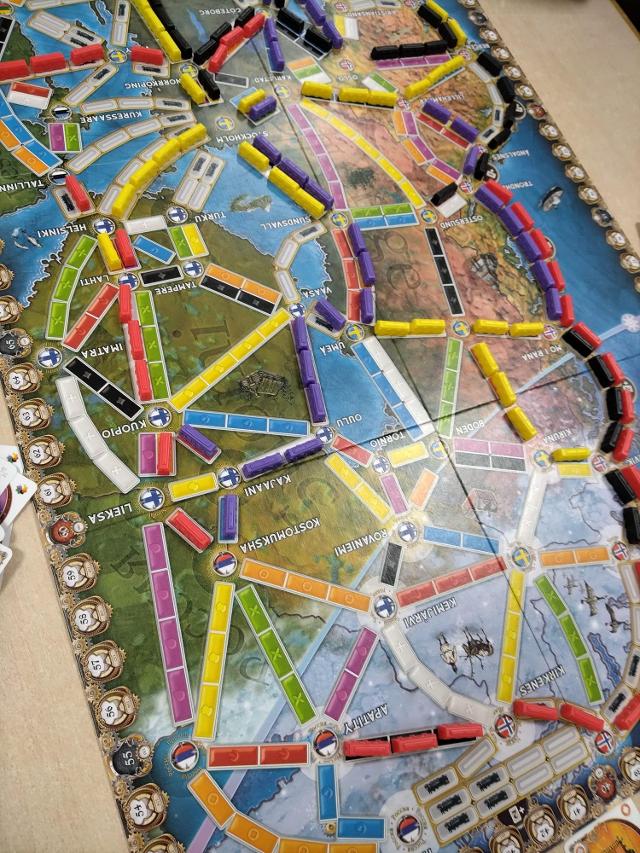 Ticket to Ride: Northern Lights på bordet, foto af Amy