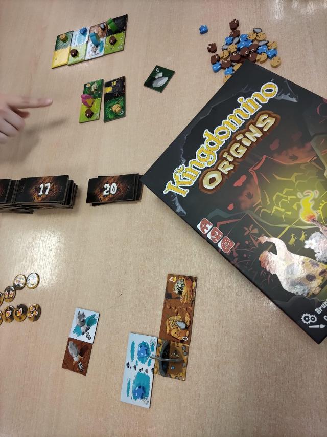 Kingdomino Origins on the table, photo by Amy