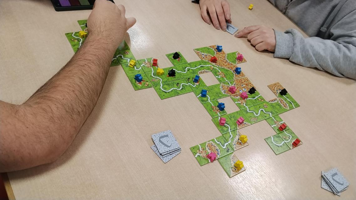 Carcassonne Big Box 6 on the table, photo by Amy