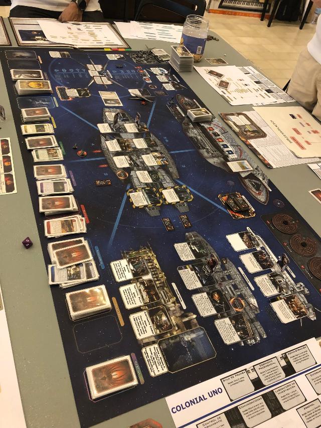 Battlestar Galactica: The Board Game on the table, photo by Laura V.