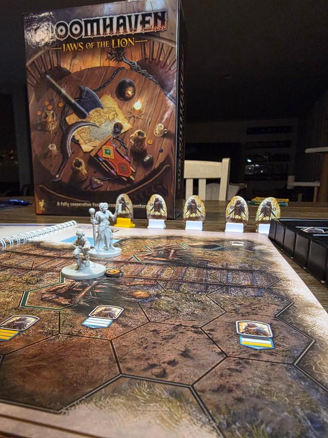 Gloomhaven: Jaws of the Lion on the table, photo by Chris Salazar