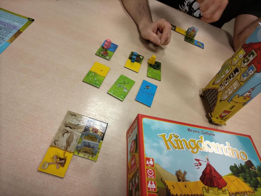 Kingdomino on the table, photo by Amy