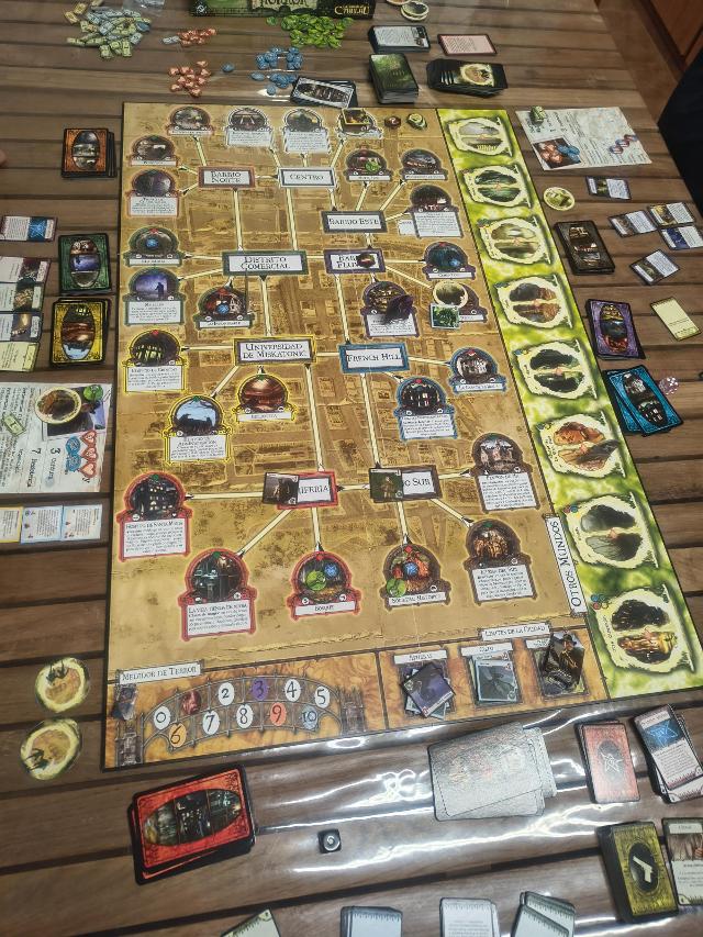 Arkham Horror on the table, photo by Brutal