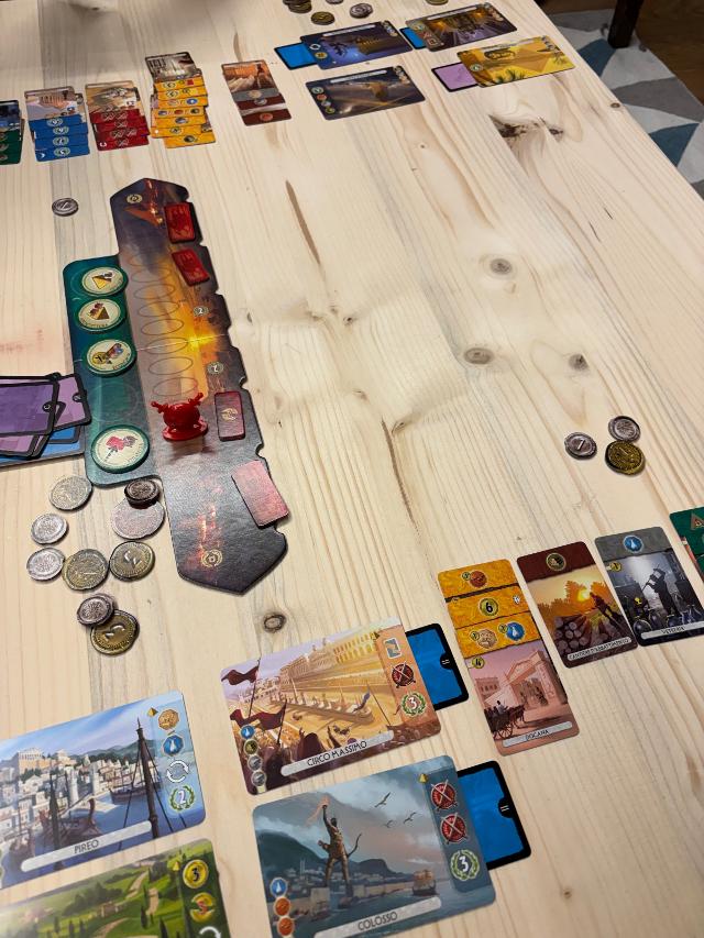7 Wonders Duel op tafel, foto van Nina
