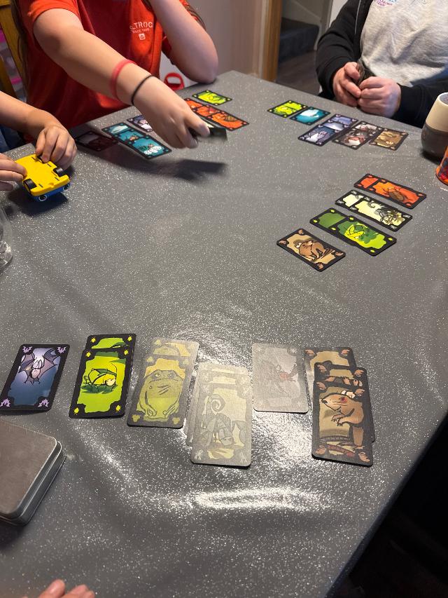 Cockroach Poker on the table, photo by Charlie King