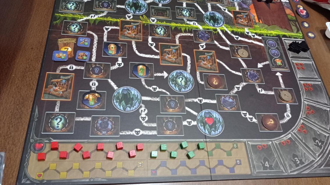 Clank!: A Deck-Building Adventure op tafel, foto van Carcolo