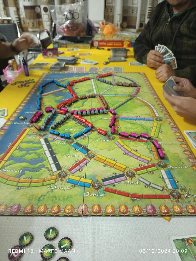 Ticket to Ride: Amsterdam on the table, photo by MarFe MaAn