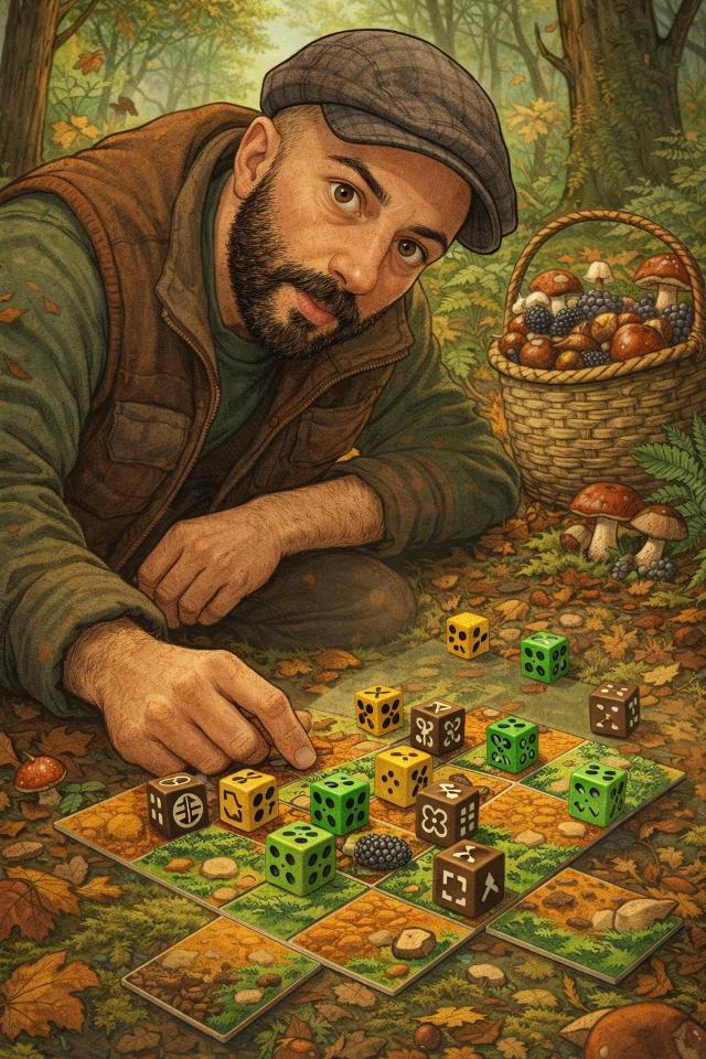 Forage: A 9 card solitaire game on the table, photo by Artur Rodríguez Coma