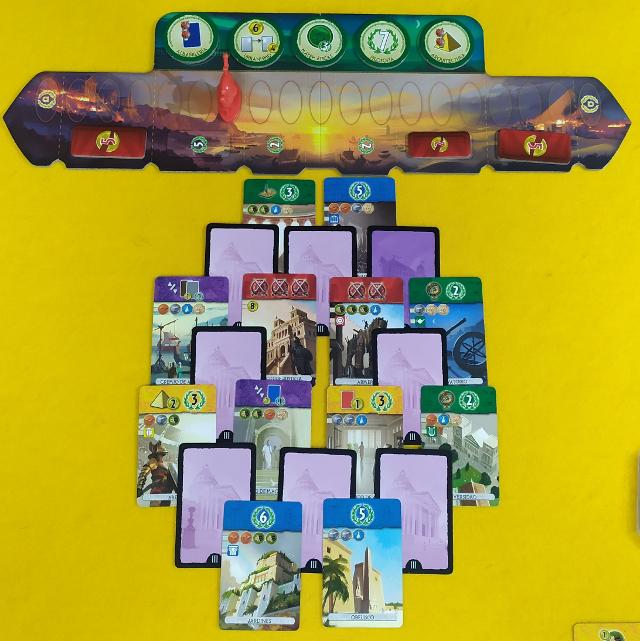7 Wonders Duel op tafel, foto van Daniel