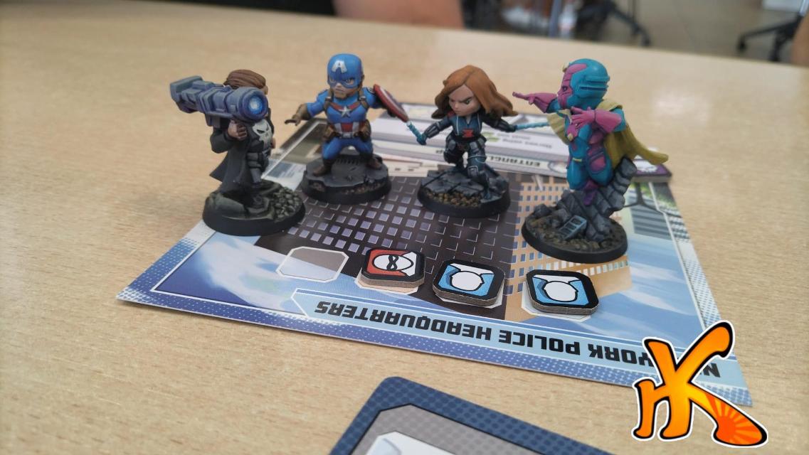 Marvel United sobre la taula, foto de Amy