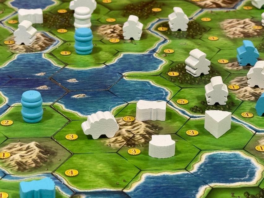 Clans of Caledonia on the table, photo by Dídac