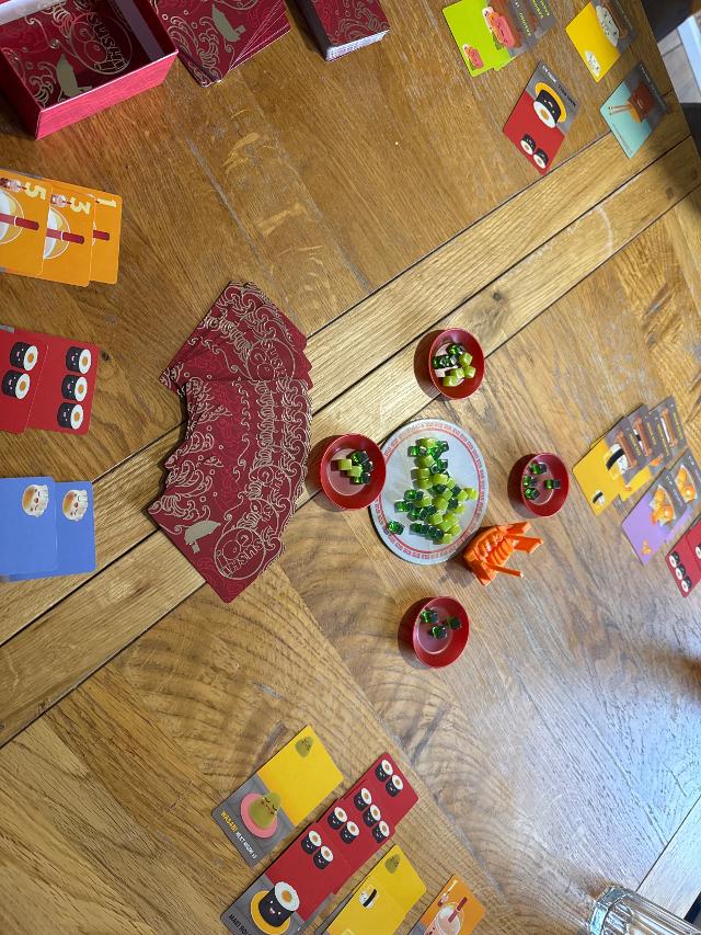 Sushi Go! 10th Anniversary Edition on the table, photo by Charlie King