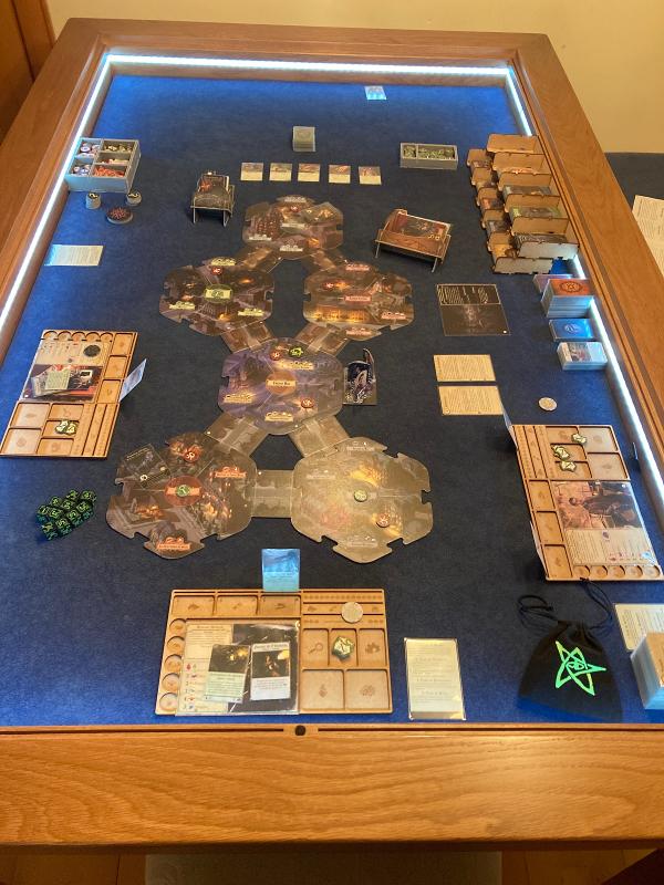 Arkham Horror (Third Edition) on the table, photo by David