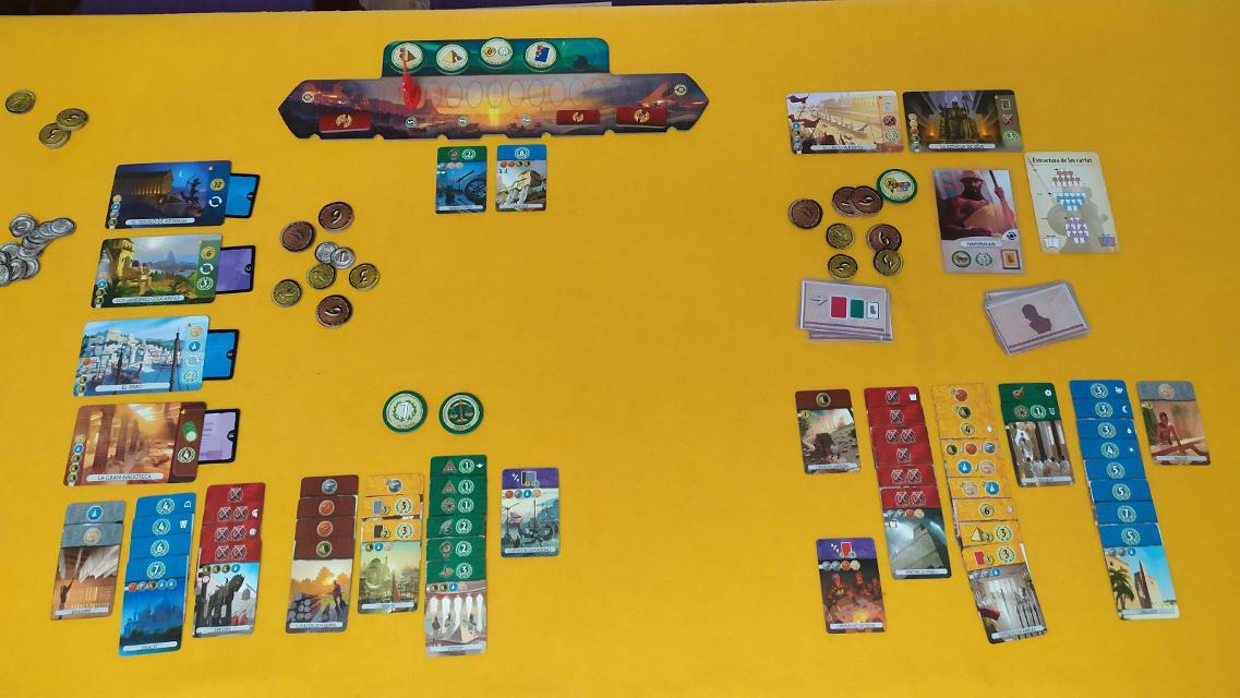 7 Wonders Duel op tafel, foto van Daniel