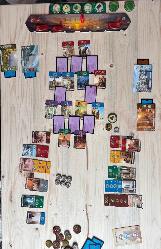 7 Wonders Duel op tafel, foto van Nina