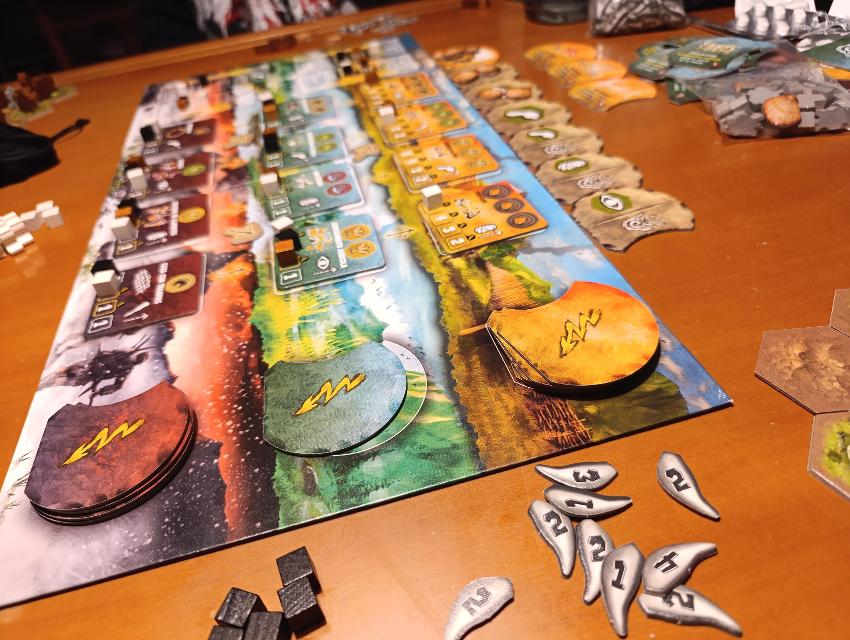 Tribes: Dawn of Humanity on the table, photo by Raquel Carlús