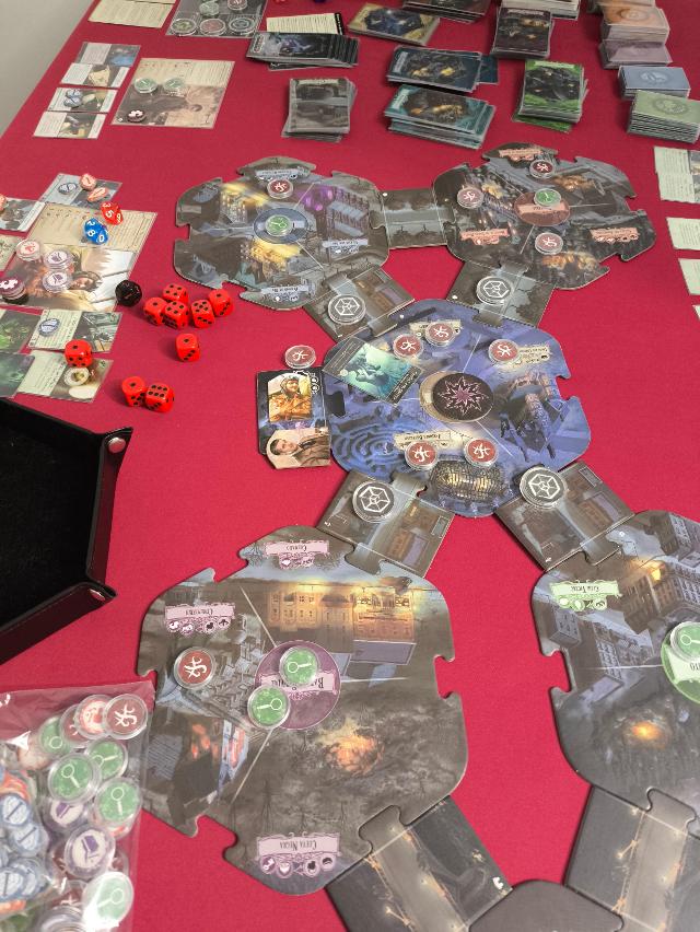 Arkham Horror (Third Edition) on the table, photo by Heldisil