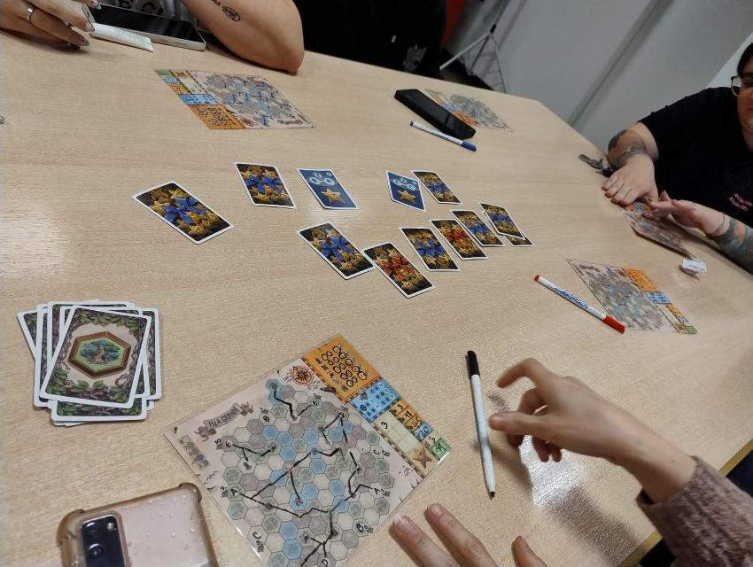 Trails of Tucana on the table, photo by Amy