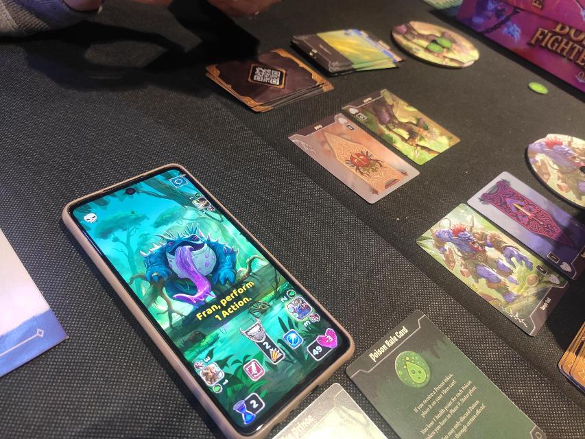 Boss Fighters QR on the table, photo by Mario Estruch