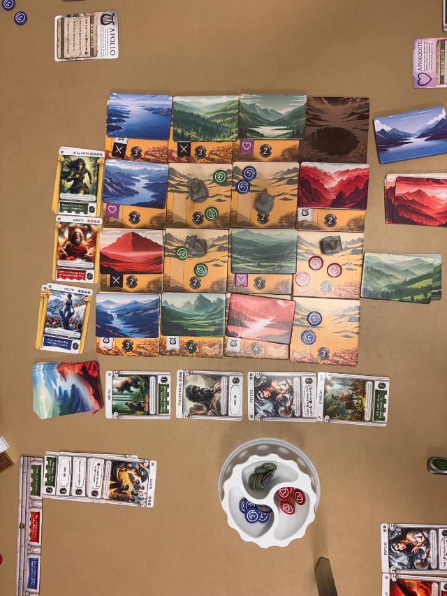 Pantheum: Demigods of Olympia on the table, photo by Charlie King