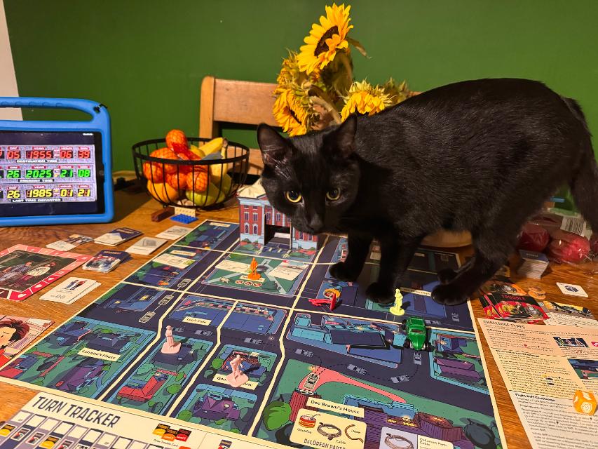 Back to the Future: Back in Time on the table, photo by Charlie King