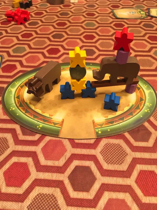 Meeple Circus on the table, photo by David