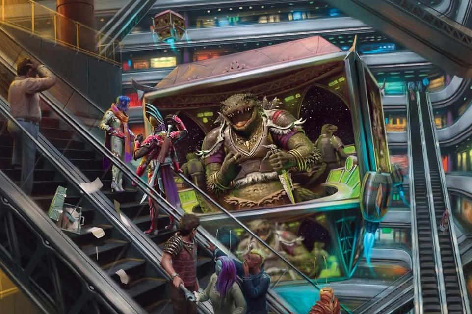 Starfinder Core Rulebook sobre la taula, foto de Alexis Rodríguez